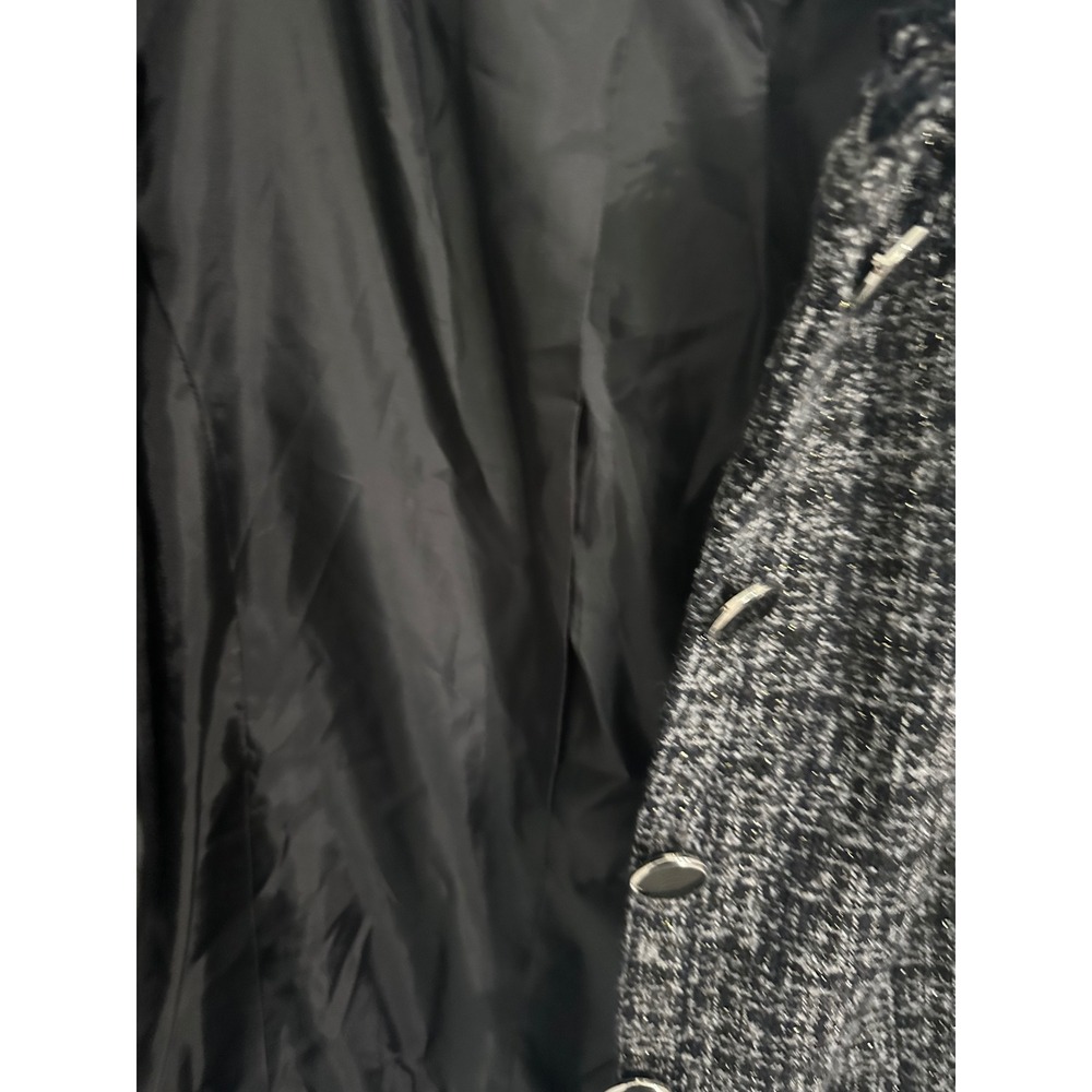 East 5th Tweed Jacket Black Silver Button Up Fringed Blazer XL - Picture 9 of 9